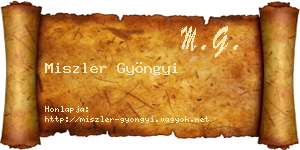 Miszler Gyöngyi névjegykártya